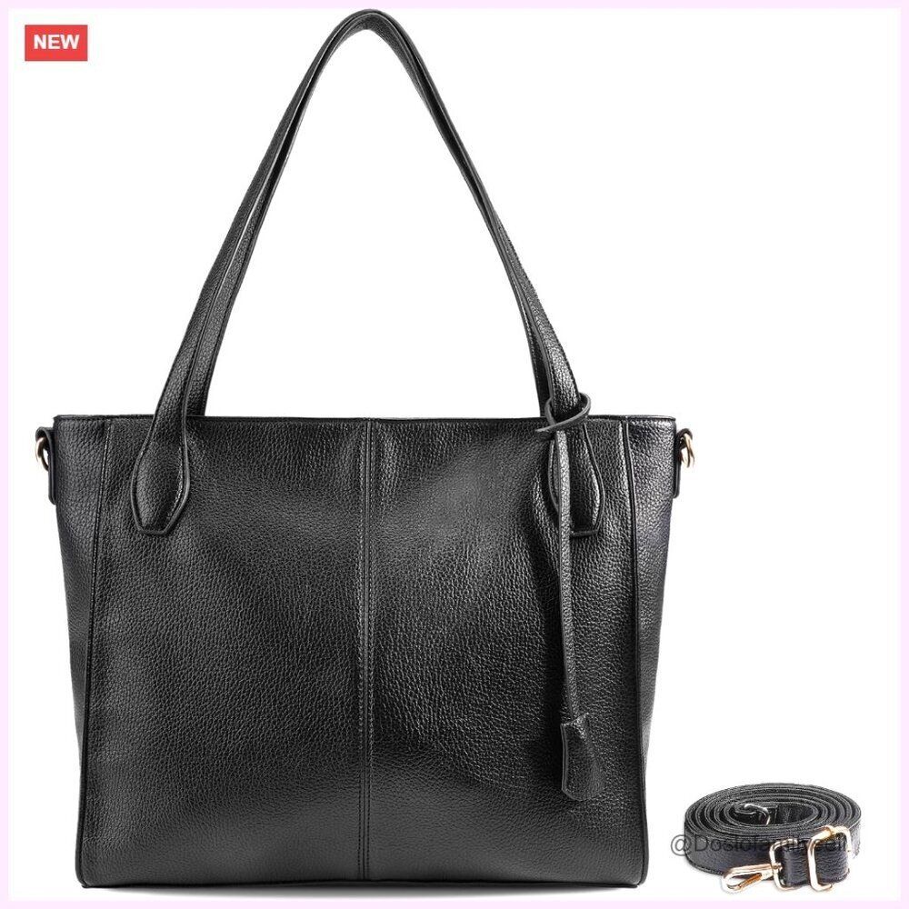 Large Vegan Leather Tote Bag for Women Work with Adjustable Strap